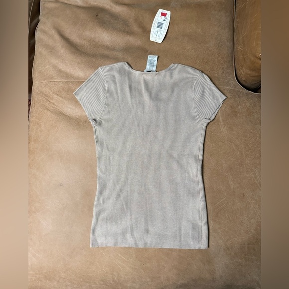 White Stag Dead stock Ribbed Thick Tee Women’s Size Medium Light Brown - Picture 6 of 6